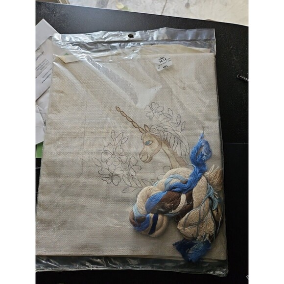 Mazaltov's Open Canvas Needlework Kit CS18 Unicorn Design By Rita Klein NIP - Picture 2 of 3